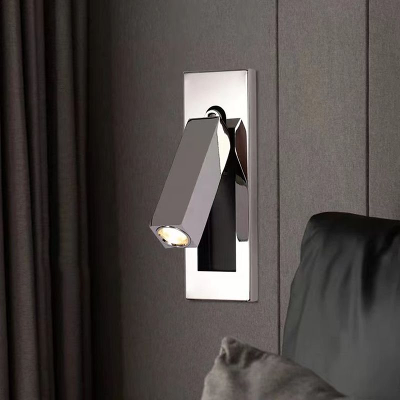 Draaibare wandspot cilinder vierkant LED instelbaar slaapkamer bedlamp dimbaar metaal modern leeslamp design | Sulvida