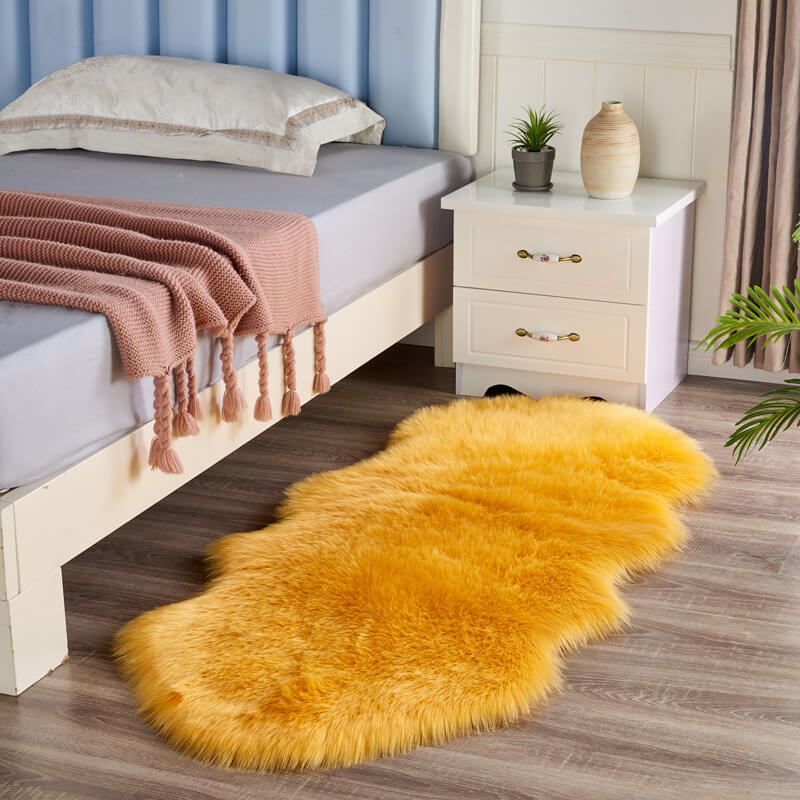 Imitatiebont Vloerkleed Zacht Antislip Langpolig Vacht Tapijt Woonkamer Slaapkamer Decoratief Pluche Accent | Sulvida