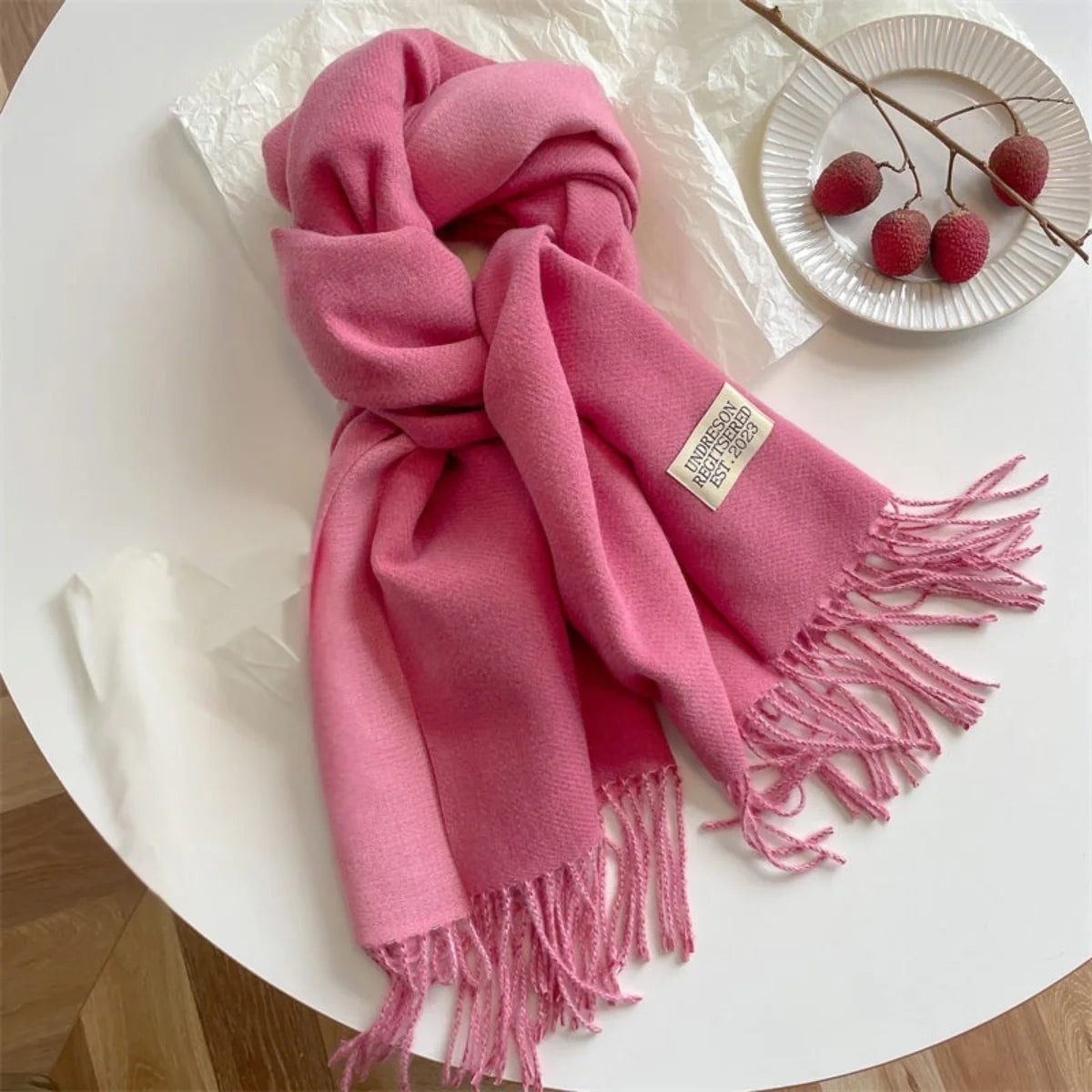 Écharpe pashmina réversible à pompons – Châle doux et luxueux pour femmes – Écharpe de mode polyvalente | Sulvida