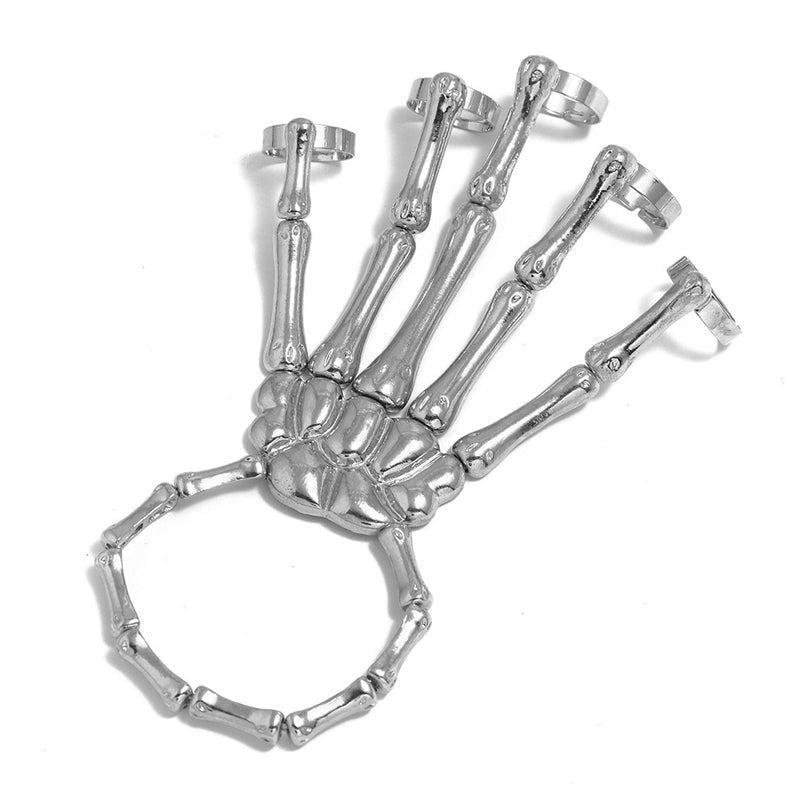 Metalen Skelethand Armketting Zilver Goud Zwart Gothic Sieraad voor Feesten Halloween Kostuum Accessoire | Sulvida