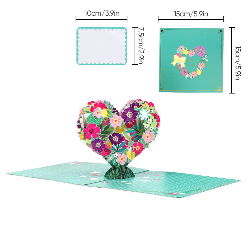 3D Pop-up Wenskaart met Bloemen voor Moederdag Verjaardag Jubileum Valentijn Liefde Felicitatie Cadeau | Sulvida