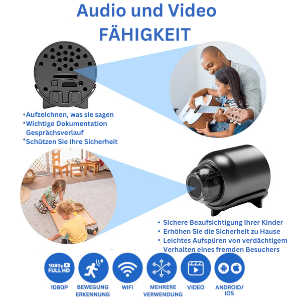 Full HD WiFi Bewakingscamera met Nachtzicht en Bediening op Afstand voor Thuis en Kantoor 120° Groothoek | Sulvida