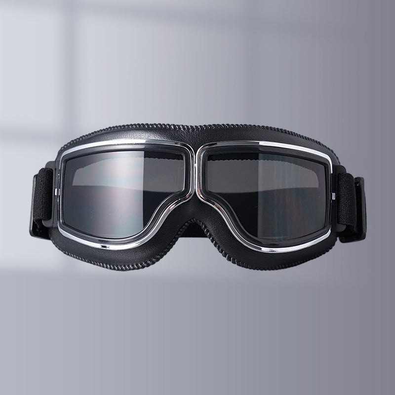 Motorgoggles Leer Vintage Aviator Over Bril Motorrijden Ski Bescherming UV Windscherm Verstelbaar Retro | Sulvida