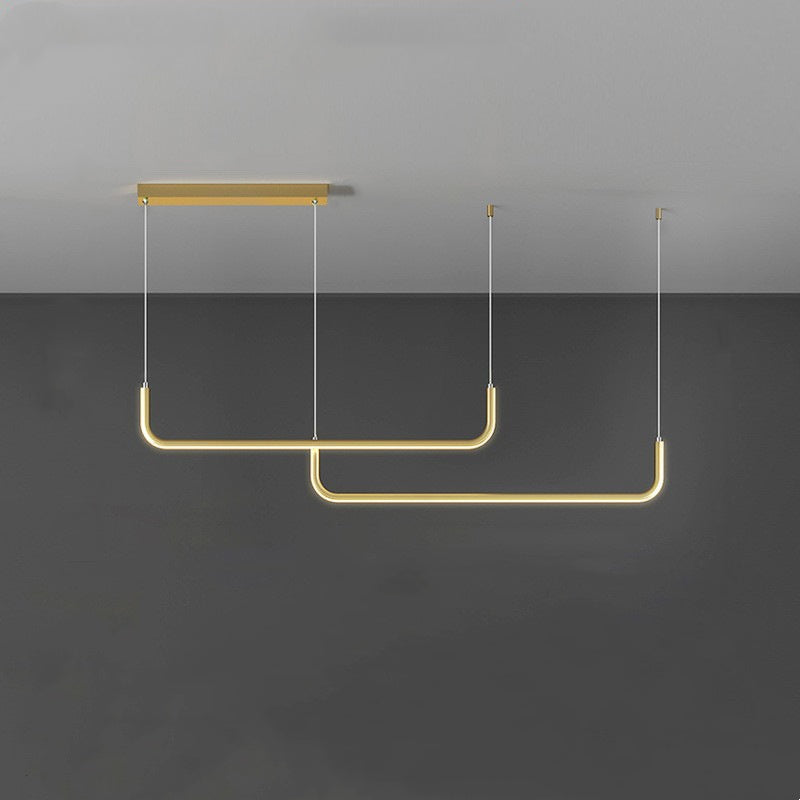 Lineaire LED Hanglamp Dubbel Frame Metaal Siliconen Dimbaar Modern Design Woonkamer Eetkamer Kantoor | Sulvida