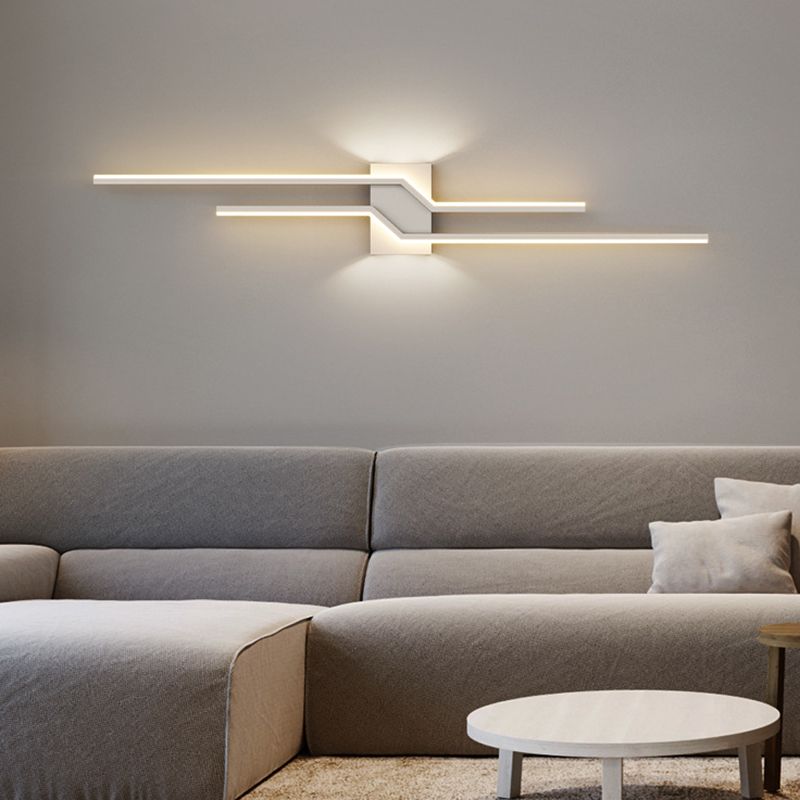 Lineaire LED Wandlamp Metaal & Acryl Zwart Wit voor Slaapkamer Badkamer Woonkamer Minimalistische Wandverlichting | Sulvida