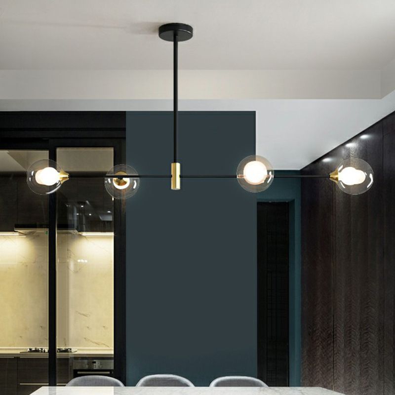 Hanglamp Metaal Glas Zwart Bubbeldesign Eetkamer Woonkamer Slaapkamer Lineair Scandinavisch Nordic Stijl | Sulvida
