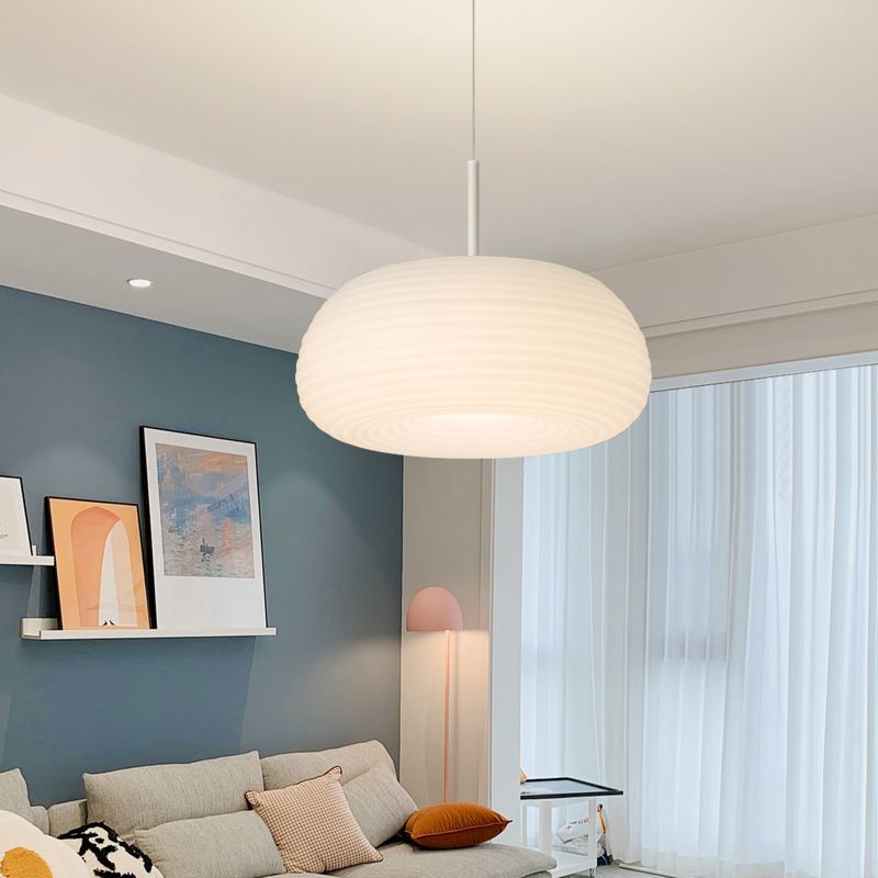 Hanglamp Wit Acryl Ovaal Dimbaar LED Verlichting Woonkamer Eetkamer Slaapkamer Modern Design Stijlvol Elegant | Sulvida