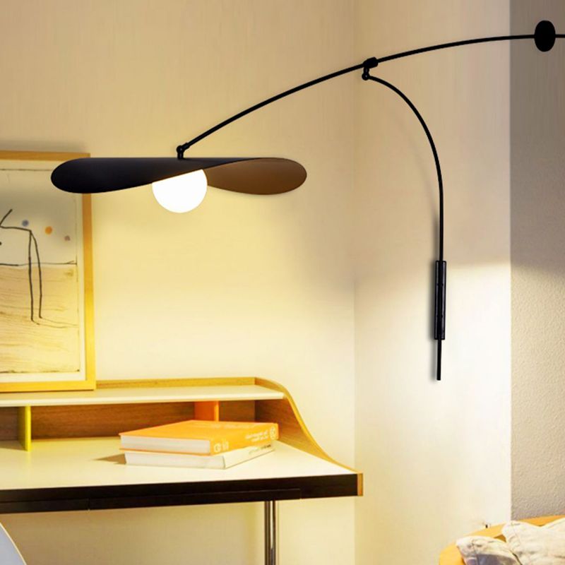 Wandlamp Boogarm Zwart Goud Glas Metaal Slaapkamer Woonkamer Luxe Sfeerverlichting Accent Interieur Design | Sulvida