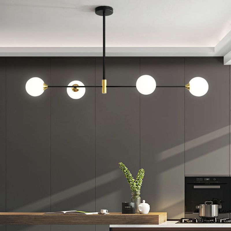 Hanglamp Metaal Glas Zwart Bubbeldesign Eetkamer Woonkamer Slaapkamer Lineair Scandinavisch Nordic Stijl | Sulvida
