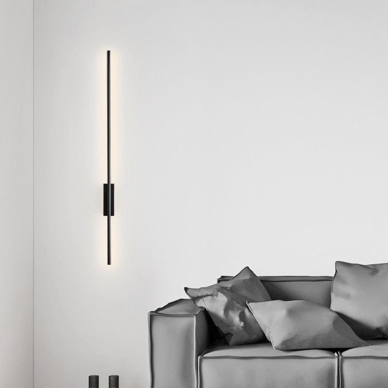 Moderne LED Wandlamp Metaal Acryl Lineair Design Slaapkamer Woonkamer Gang 61-120cm Zwart Goud Verlichting | Sulvida