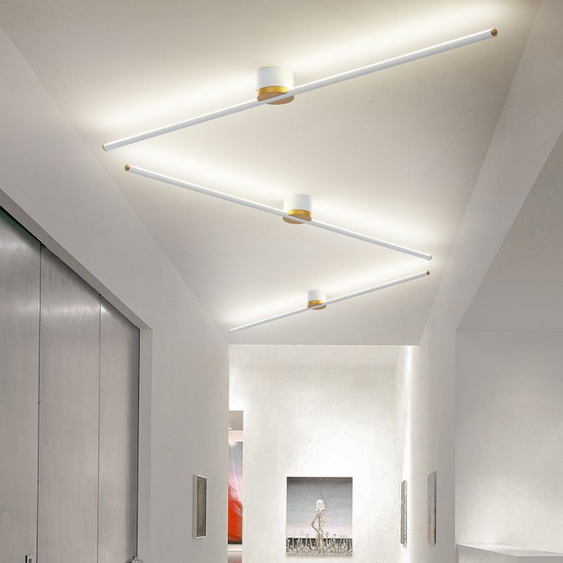 Plafondlamp Linear Design Zwart Wit Goud Dimbaar LED 40-121cm Modern Sfeervol Minimalistisch Woonkamer | Sulvida