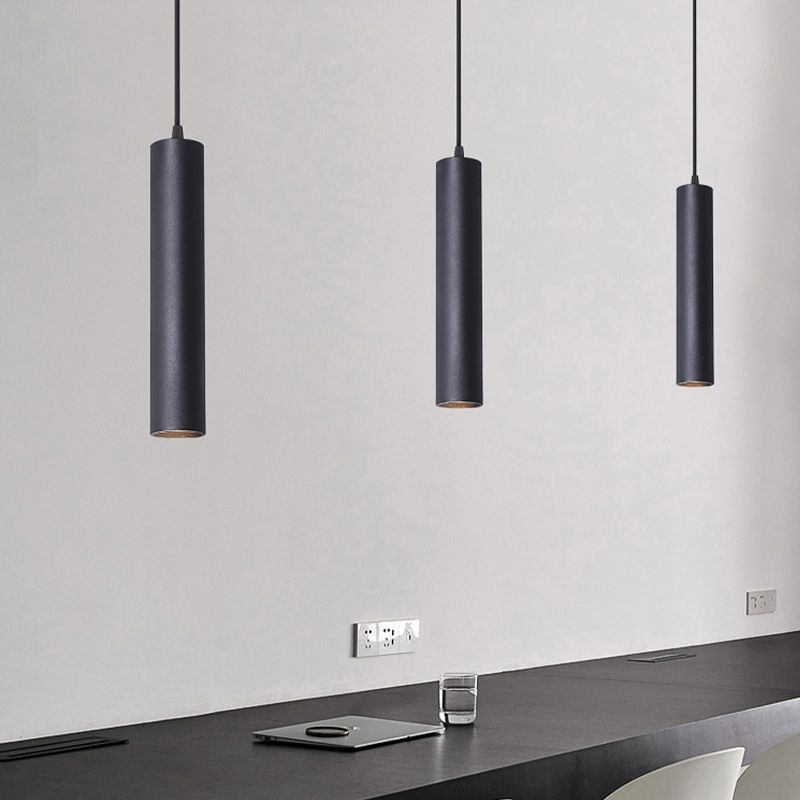 Hanglamp Cilindrisch Zwart Metaal LED Woonkamer Eetkamer Modern Industrieel Design Verstelbaar Pendellamp | Sulvida