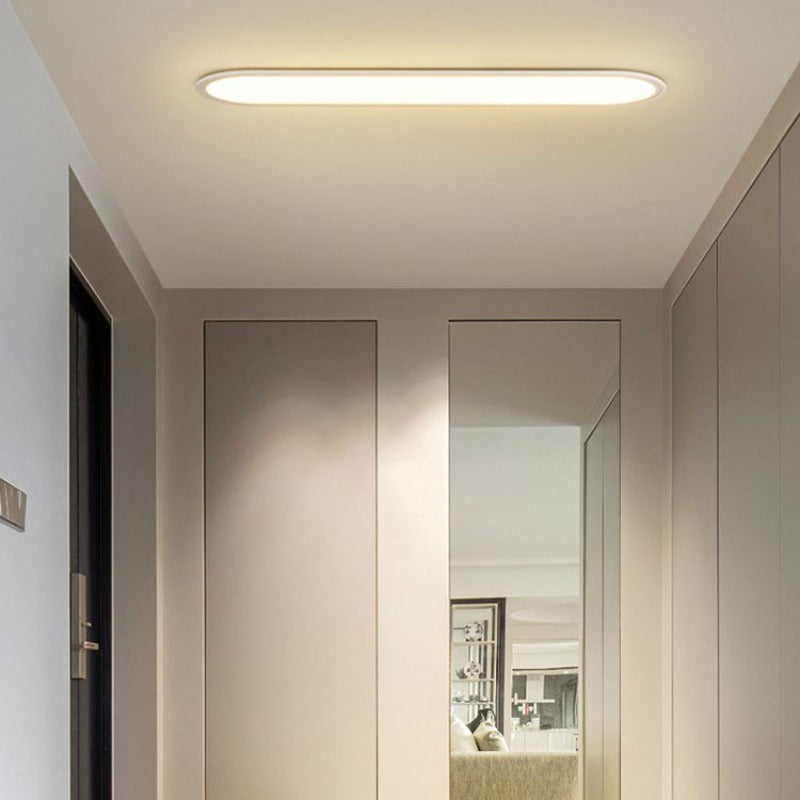 Ovale plafondlamp in metaal en acryl voor woonkamer slaapkamer dimbaar warm neutraal koel wit modern design | Sulvida