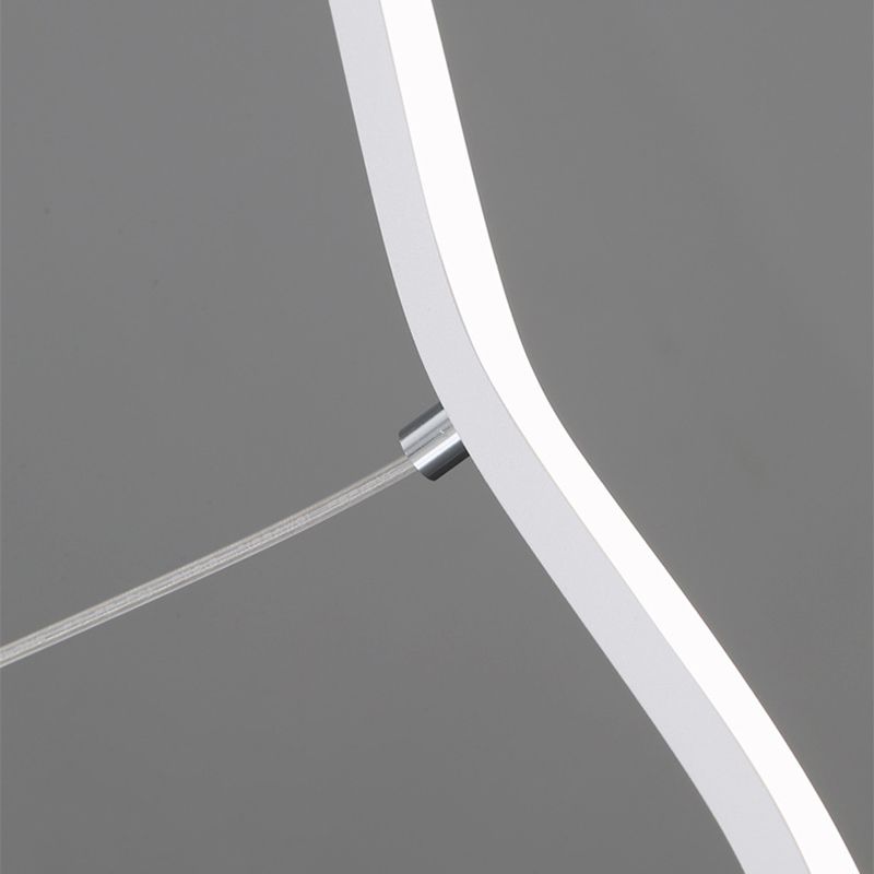 Moderne LED Hanglamp Golvende Lijn Zwart Wit Design Woonkamer Slaapkamer Eetkamer Dimbaar Verstelbaar | Sulvida