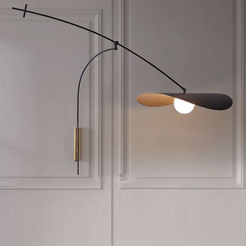 Wandlamp Boogarm Zwart Goud Glas Metaal Slaapkamer Woonkamer Luxe Sfeerverlichting Accent Interieur Design | Sulvida