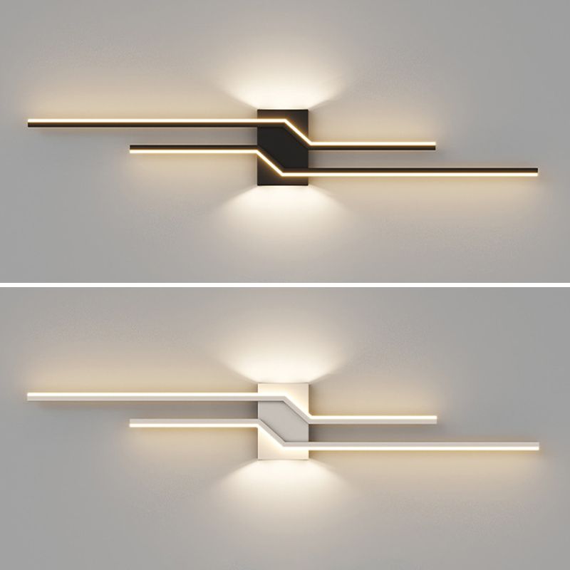 Lineaire LED Wandlamp Metaal & Acryl Zwart Wit voor Slaapkamer Badkamer Woonkamer Minimalistische Wandverlichting | Sulvida