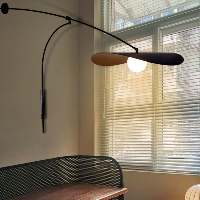 Wandlamp Boogarm Zwart Goud Glas Metaal Slaapkamer Woonkamer Luxe Sfeerverlichting Accent Interieur Design | Sulvida