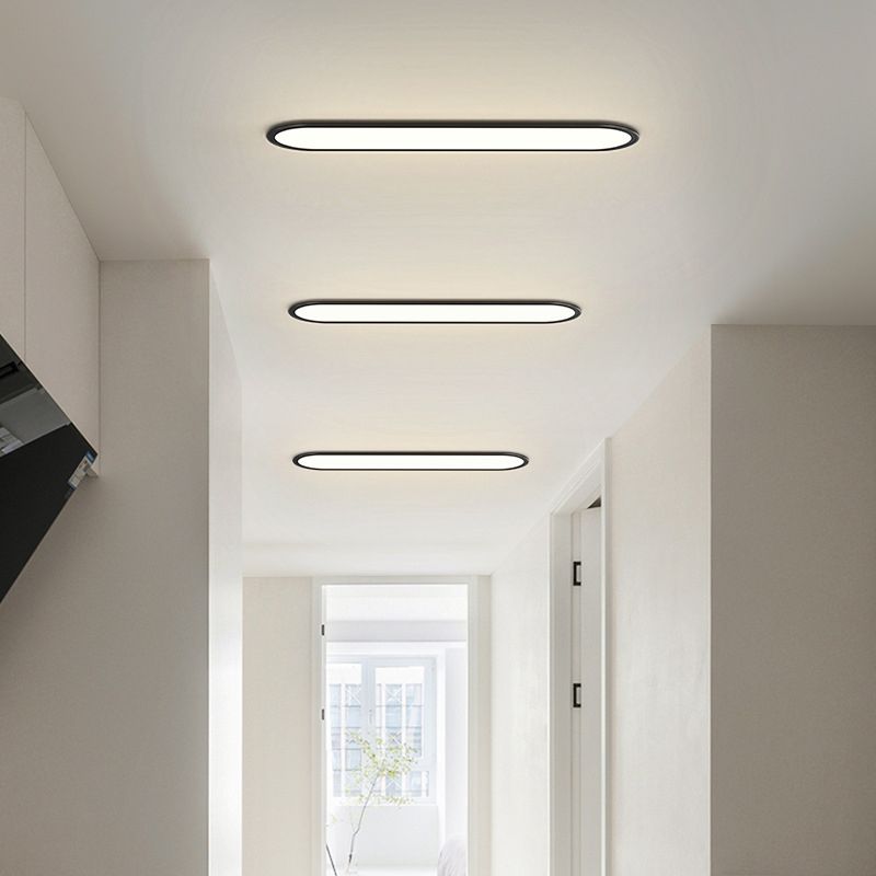 Ovale plafondlamp in metaal en acryl voor woonkamer slaapkamer dimbaar warm neutraal koel wit modern design | Sulvida