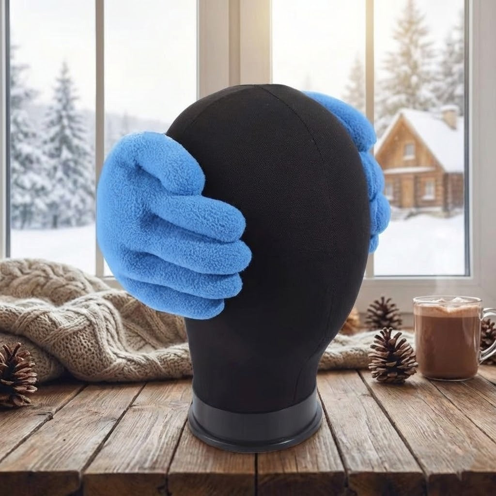 Pluche Oorwarmers Handvorm Winter – Zachte Fleece Oorbeschermers Unisex Gezellig Koud Weer Accessoire | Sulvida