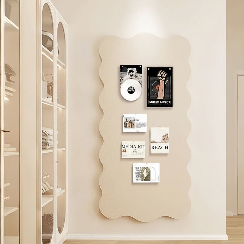 Tableau d’affichage en feutre avec punaises, tableau mémo décoratif 60x120 cm, kit de fixation, design moderne, montage mural, bureau | Sulvida