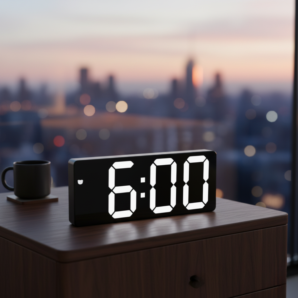 Digitale Wekker met LED Spiegel Display Tijd Datum Temperatuur Alarm Snooze Functie Slaapkamer Kantoor | Sulvida