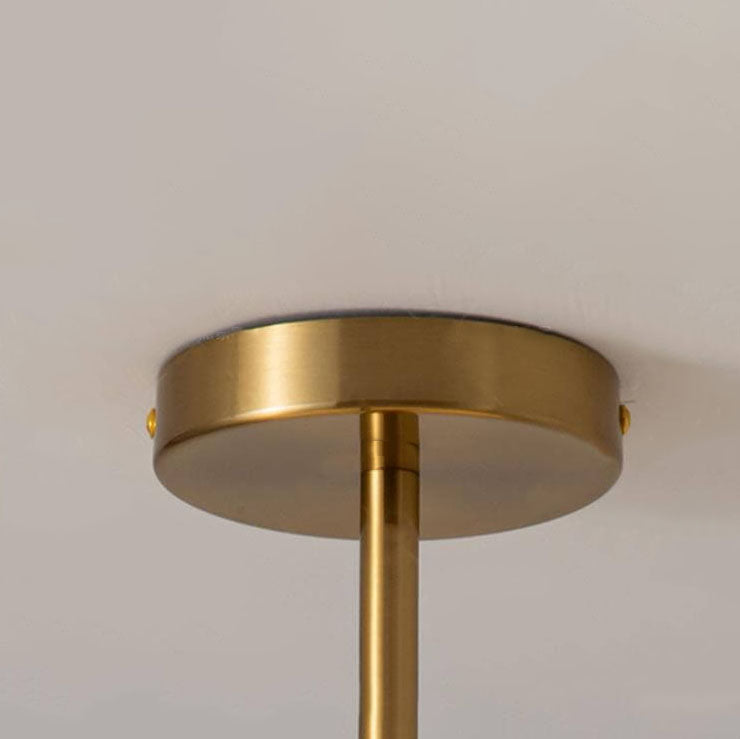 Glazen Hanglamp Bol Ø27cm Messing Pendant Light Eetkamer Woonkamer Hal Retro Ronde Plafondverlichting | Sulvida