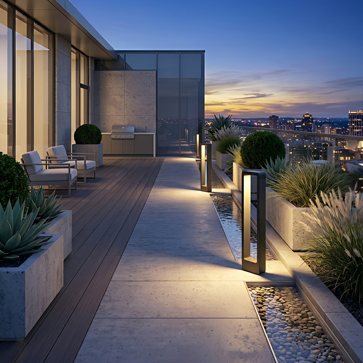 Aluminium Tuinlamp Zwart Rechthoekig LED Verlichting Gazon Tuin Pad Inbouw Sokkel IP65 Waterdicht Buitenverlichting | Sulvida