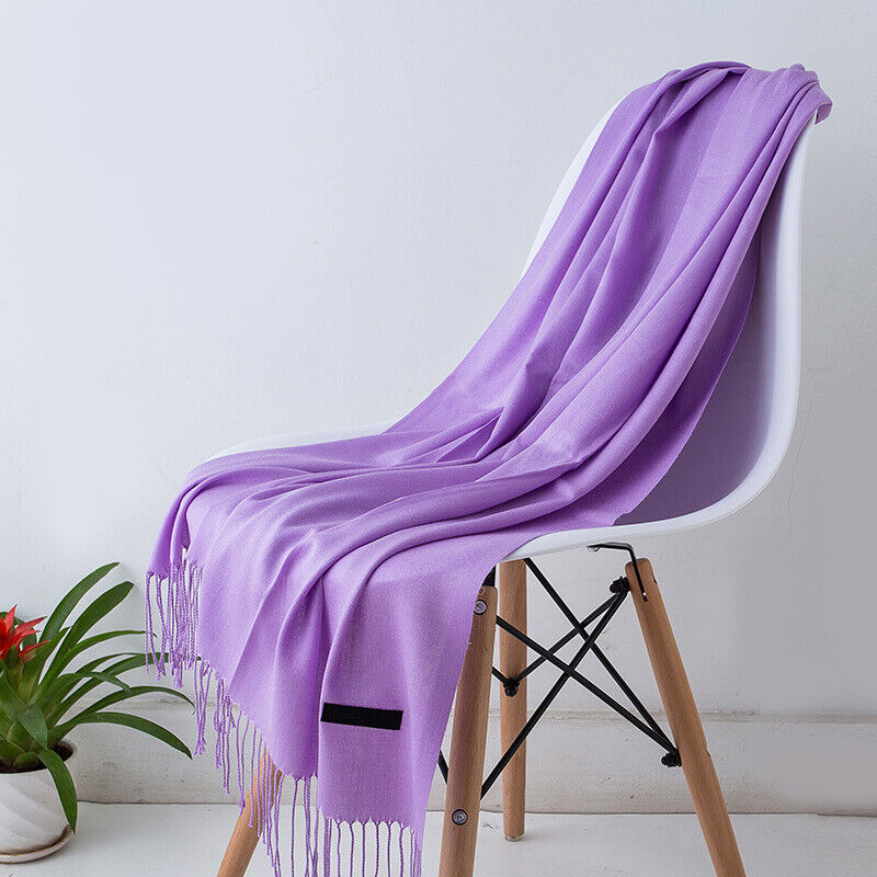 Écharpe en cachemire 200x70cm, châle haut de gamme et accessoire d’hiver chaud pour femme et homme, à franges, unisexe, 10 coloris | Sulvida