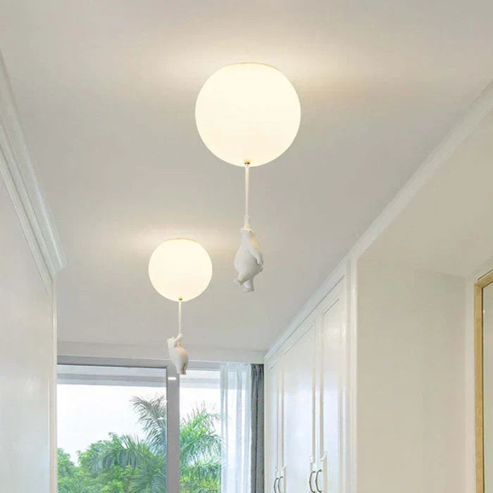 Kinder Plafondlamp met Beermotief en Ballon – Speelse Verlichting voor Kinderkamer en Babykamer | Sulvida