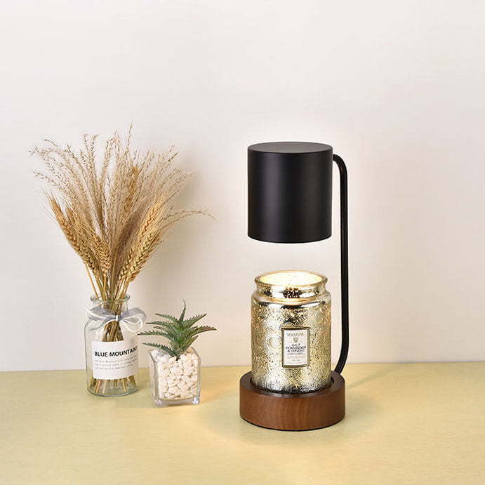 Houten tafellamp met dimfunctie en tijdklok voor slaapkamer woonkamer nachtkastje wandlamp modern design 33 cm | Sulvida