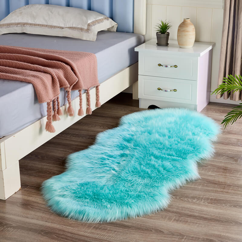 Imitatiebont Vloerkleed Zacht Antislip Langpolig Vacht Tapijt Woonkamer Slaapkamer Decoratief Pluche Accent | Sulvida