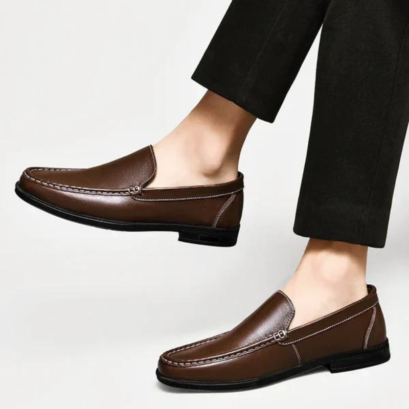 Lederen loafers heren premium comfortabel klassiek zwart bruin grijs blauw business formeel casual schoeisel | Sulvida