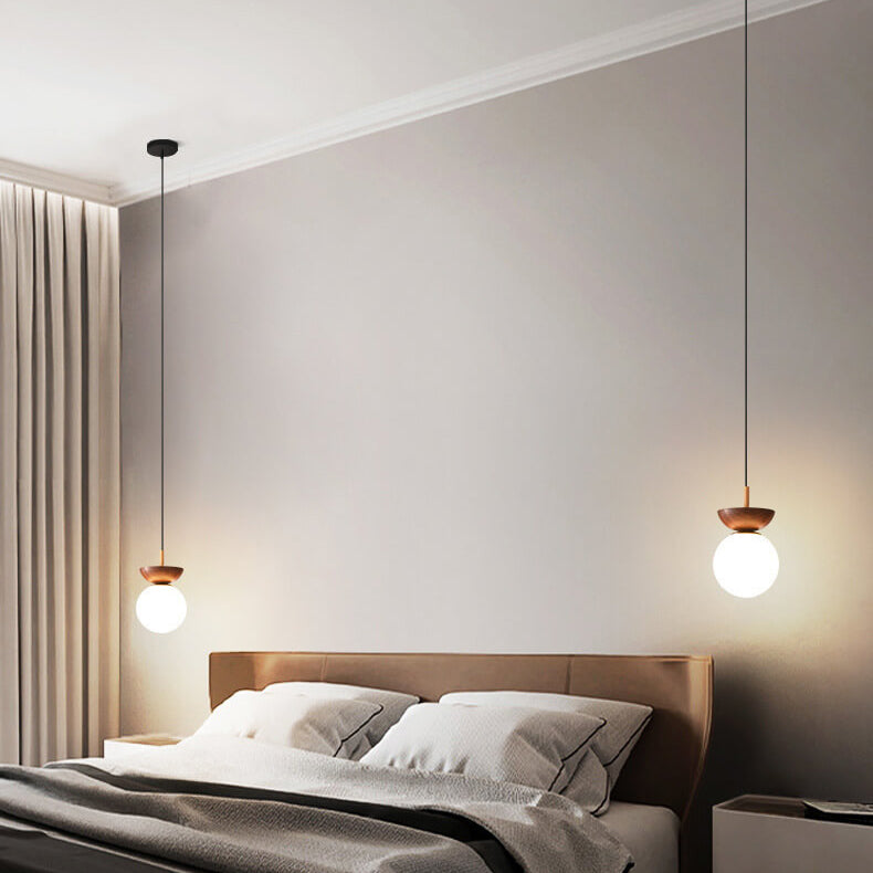 Glazen Hanglamp Metalen Frame Rond Design Woonkamer Slaapkamer Minimalistisch Sfeerlicht Plafondlamp | Sulvida