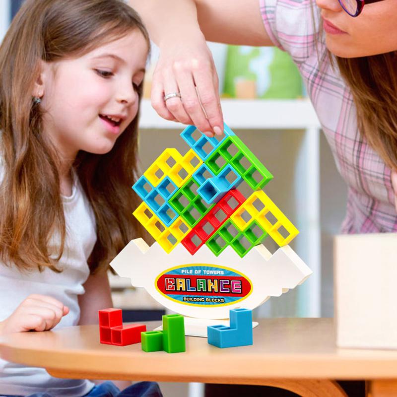 Kleurrijk Houten Stapelspel Tetris Balanceer Uitdaging Educatief Speelgoed Coördinatie Motoriek Spelplezier | Sulvida