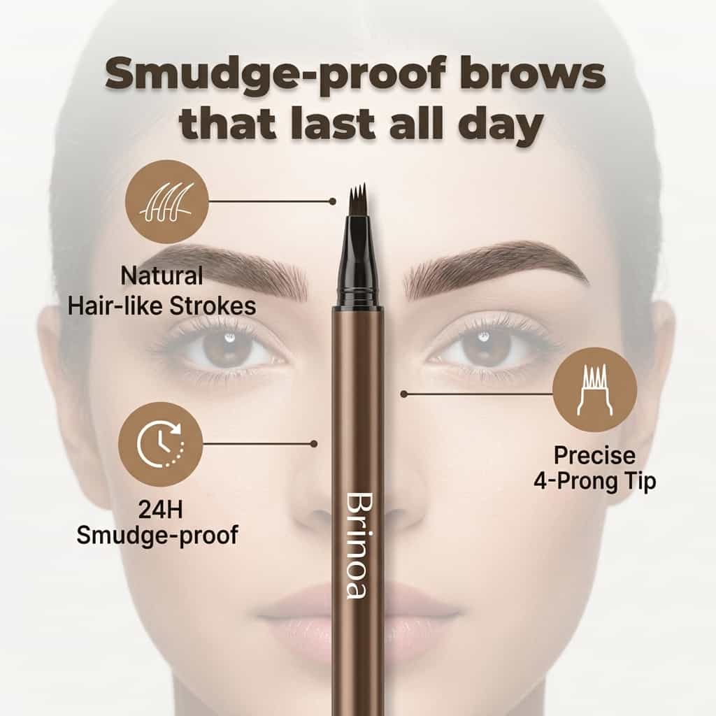 Crayon à sourcils de précision à pointe fine, résistant à l’eau, pour un maquillage naturel des sourcils | Sulvida
