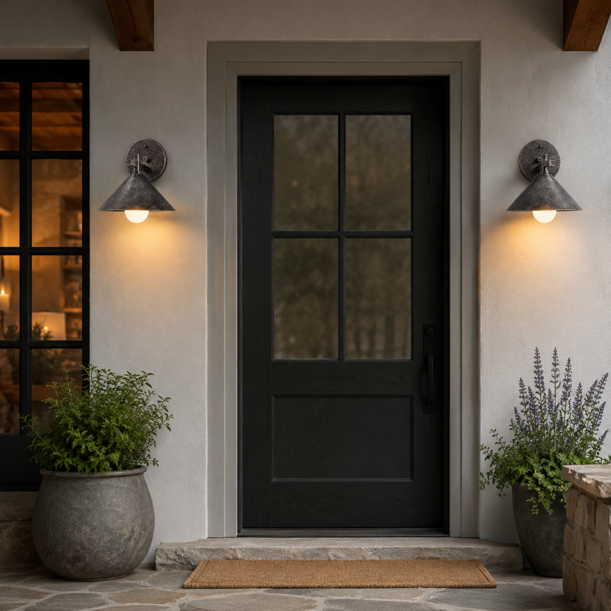 Industriële Buitenwandlamp Zwart Metaal E27 Fitting Waterbestendig Landelijk Design Terras Tuin Verlichting | Sulvida