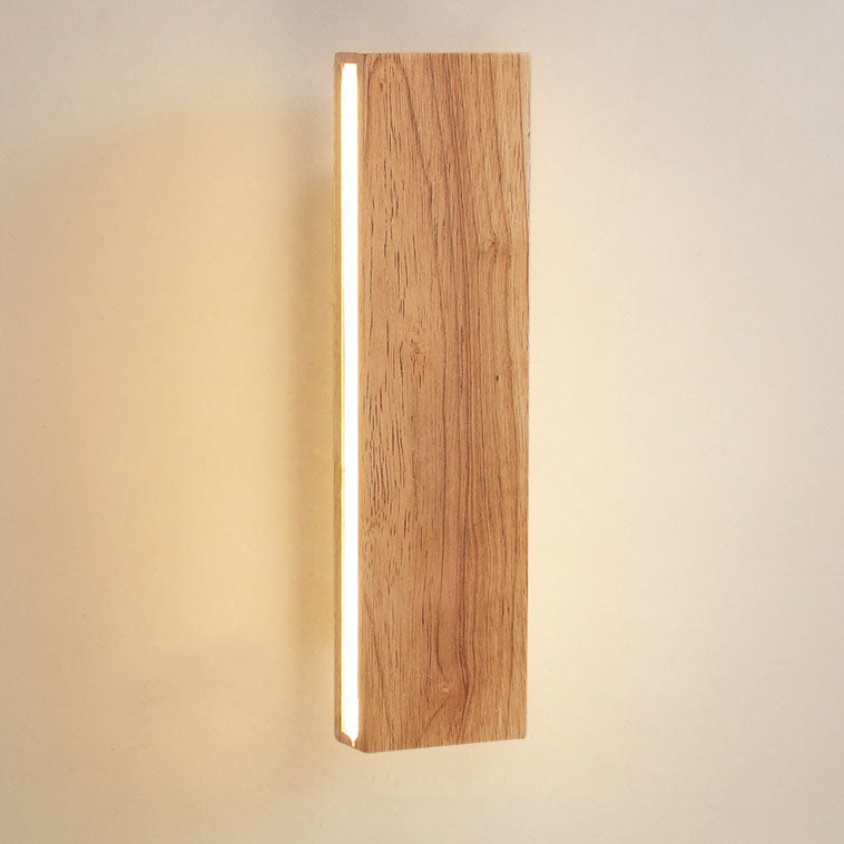 Houten wandlamp rechthoekig draaibaar met LED verlichting voor slaapkamer woonkamer gang modern design 22-52 cm | Sulvida