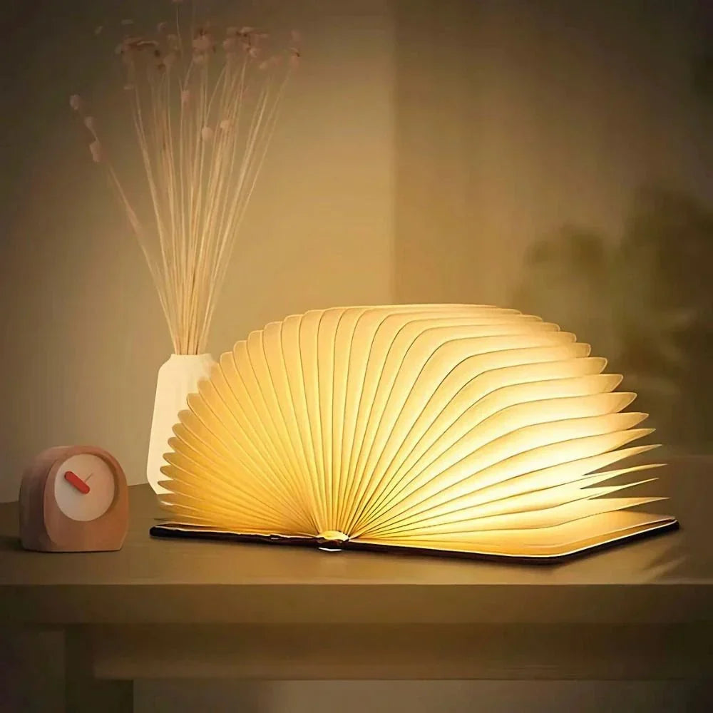 Opklapbare Tafellamp met LED Boekvorm Design 360° Verstelbaar Oplaadbaar Sfeerlicht Nachtlampje Leeslamp | Sulvida