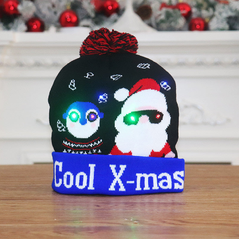 Gebreide Kerstmuts met LED-Verlichting Kerstman Rendier Sneeuwman Feestelijk Winteraccessoire Kerstfeest | Sulvida