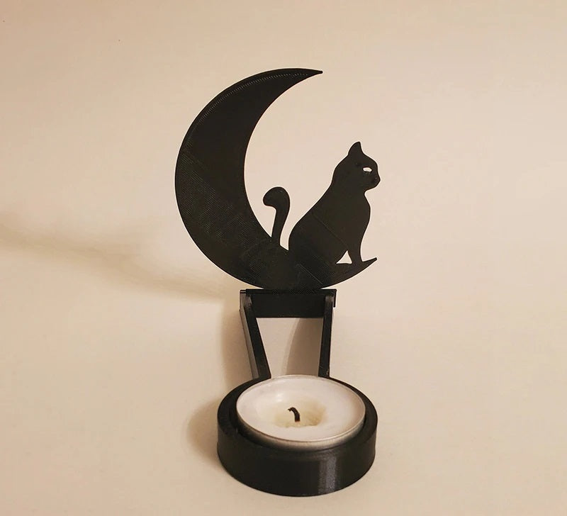 Kandelaar Metaal Zwart Sculptuur Halloween Decoratie Tafelkandelaar Sfeerlicht Woonkamer Sfeerverlichting | Sulvida