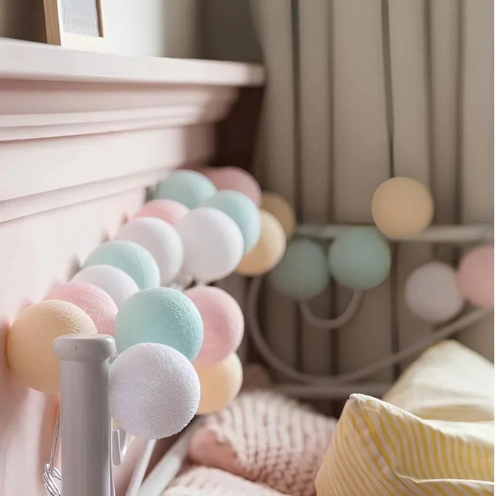 Katoenen Lichtbollenslinger Sfeerverlichting Kinderkamer Feestdecoratie USB Batterij 1,5 tot 10 Meter | Sulvida