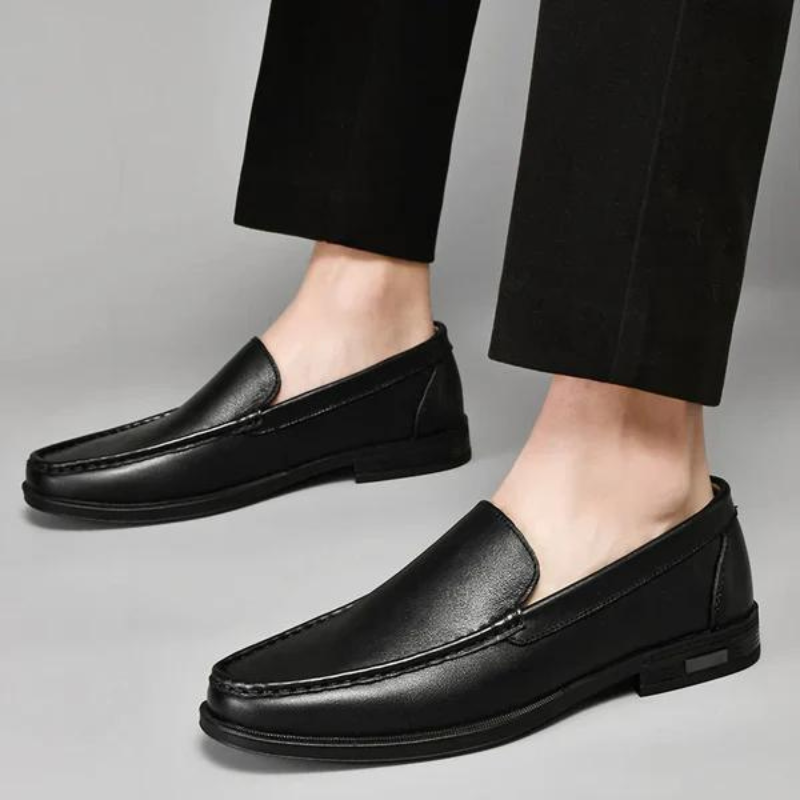 Lederen loafers heren premium comfortabel klassiek zwart bruin grijs blauw business formeel casual schoeisel | Sulvida