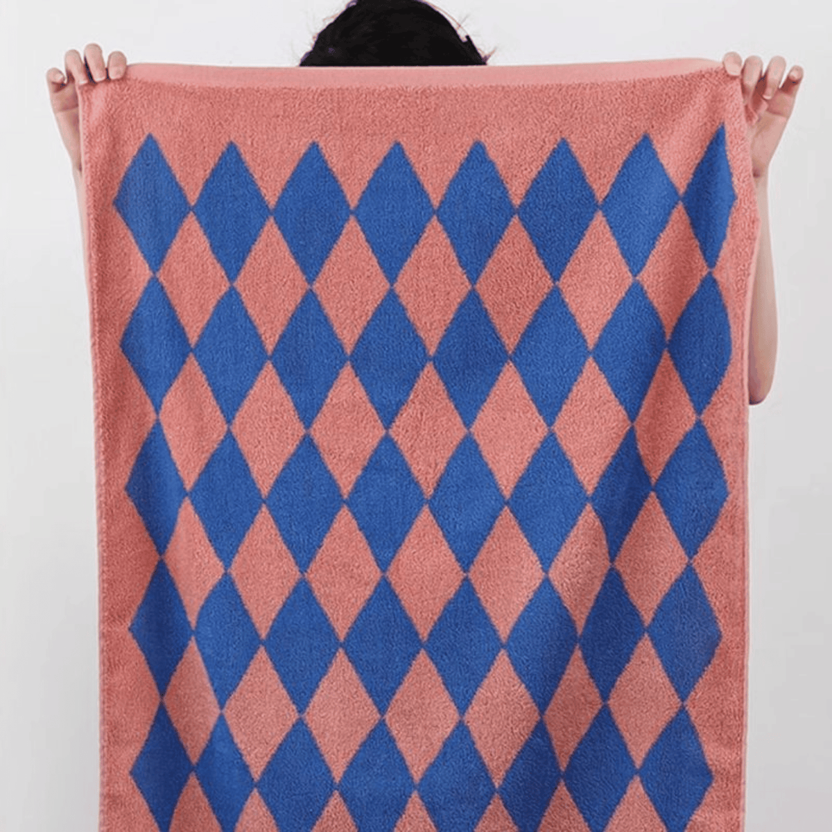 Blauwe Diamant Katoenen Handdoeken Retro Gestreept Badtextiel Zacht Absorberend Luxe Badkamer Accessoire | Sulvida