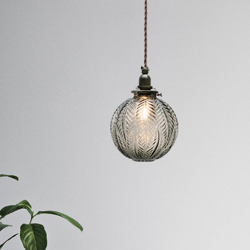 Glazen Hanglamp met Veerdesign en Rookglas 15 cm Diameter Kroonluchter Eetkamer Woonkamer Decoratief Sfeervol | Sulvida