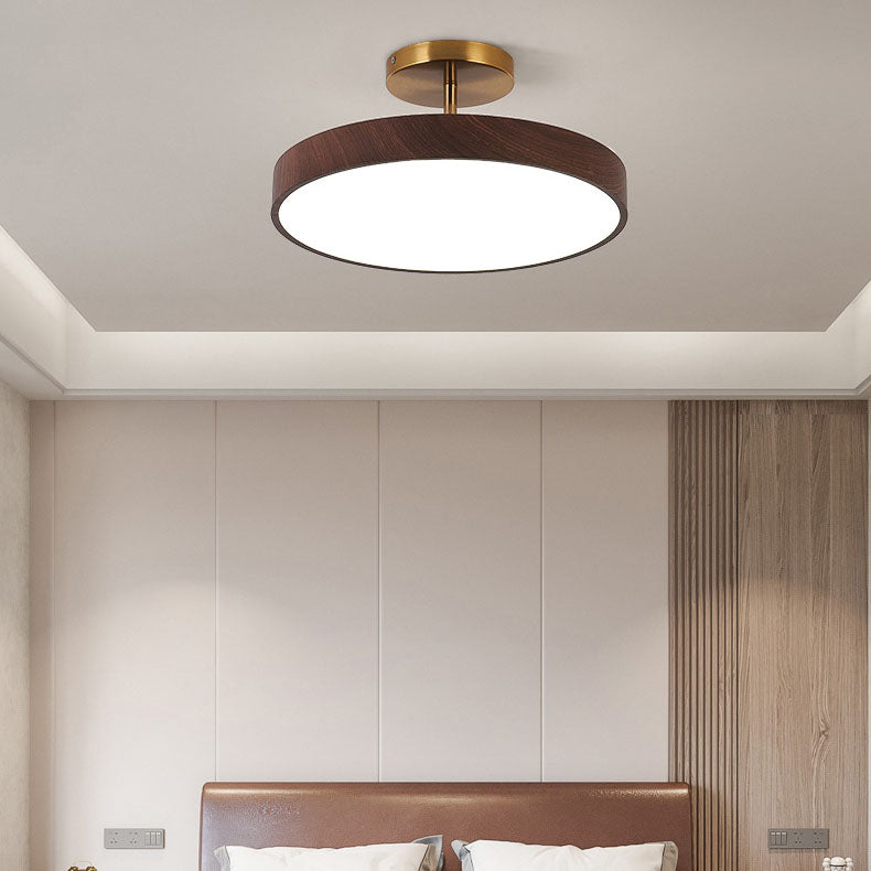 Plafondlamp Rond Houtlook LED Natuurlijke Warmte Moderne Minimalistische Sfeerverlichting voor Woonkamer | Sulvida