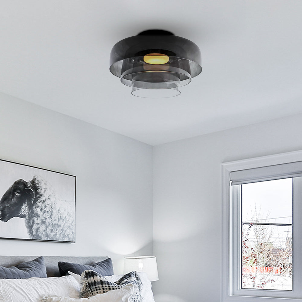 Glazen Plafondlamp Gelaagd Design Meerdere Formaten Warm Wit LED Licht Eetkamer Woonkamer Keuken Slaapkamer | Sulvida