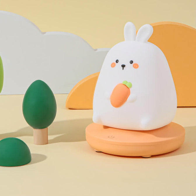 LED Nachtlampje Dierenfiguur Siliconen | Tijger Konijn Panda Varken Touch Bediening Soft Glow Kinderkamer Cadeau | Sulvida