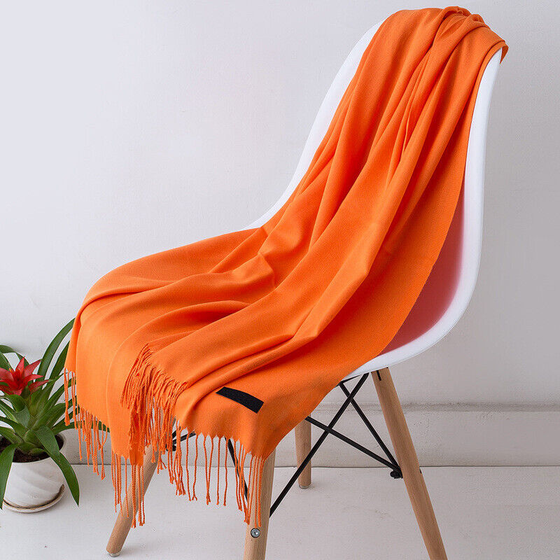 Écharpe en cachemire 200x70cm, châle haut de gamme et accessoire d’hiver chaud pour femme et homme, à franges, unisexe, 10 coloris | Sulvida