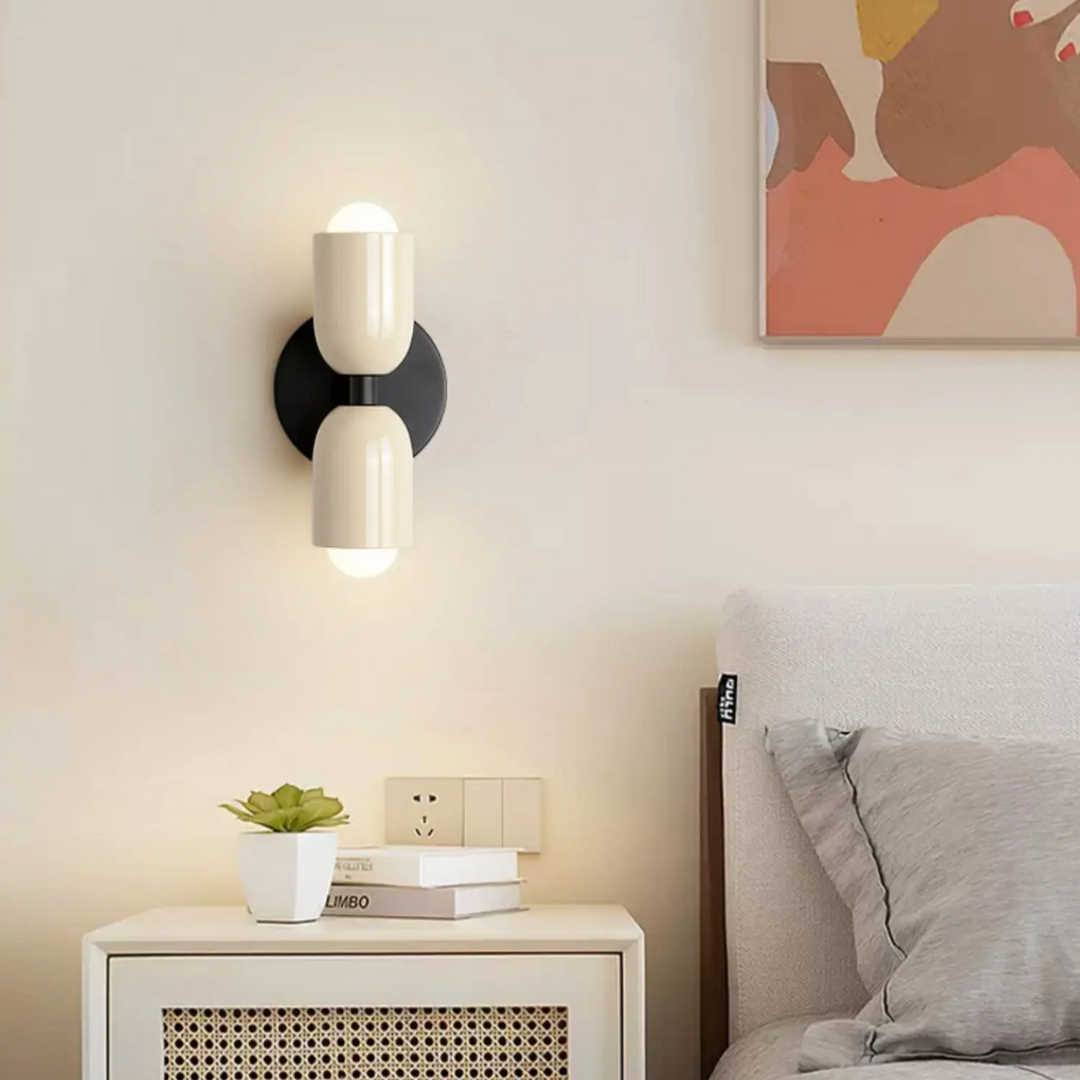 Stalen Wandlamp met Dubbele Lichtkop LED Warm Wit Binnen Buiten Weerbestendig Hal Terras Slaapkamer Tuin | Sulvida