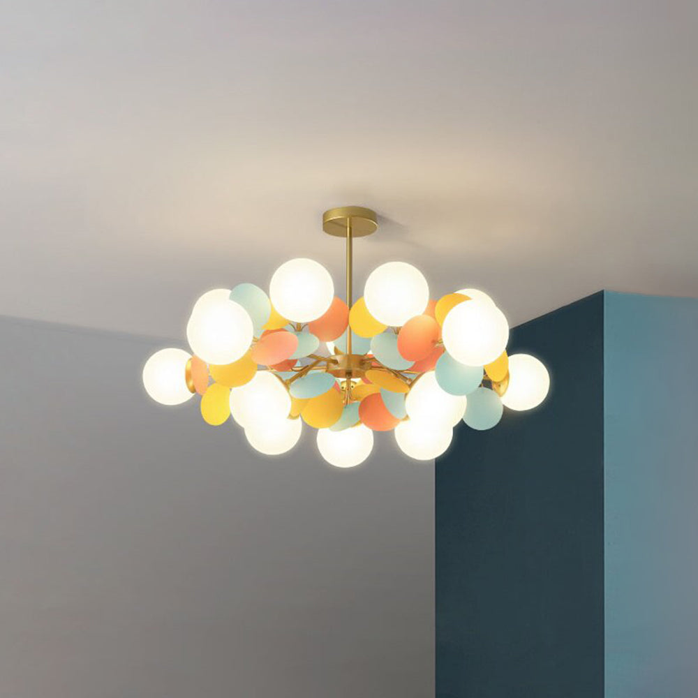Bloementak Kroonluchter Plafondlamp Meerdere Lichtpunten Metaal Glas Woonkamer Eetkamer Slaapkamer LED | Sulvida